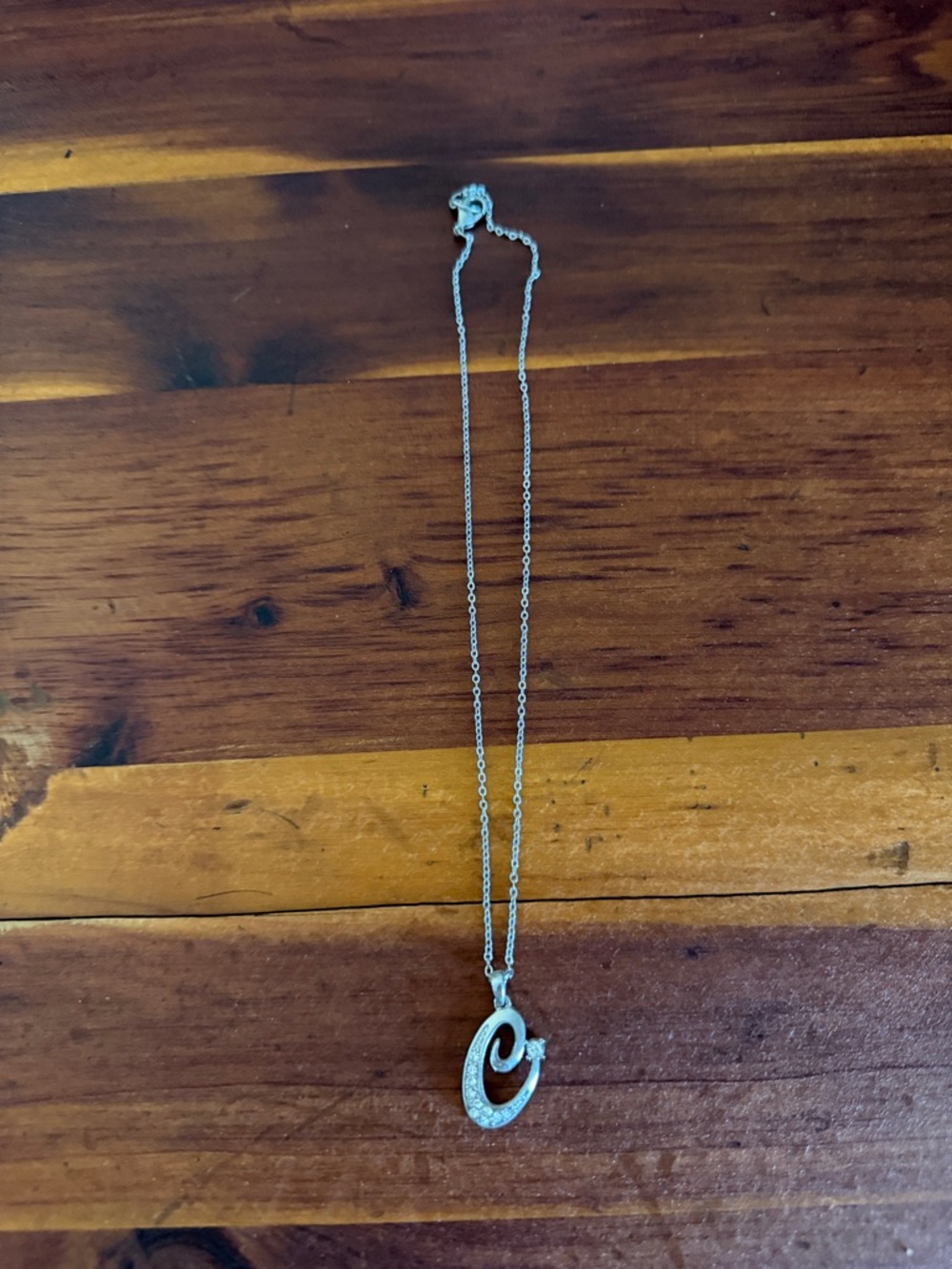 Silver Initial C Pendant Necklace - Women Jewelry